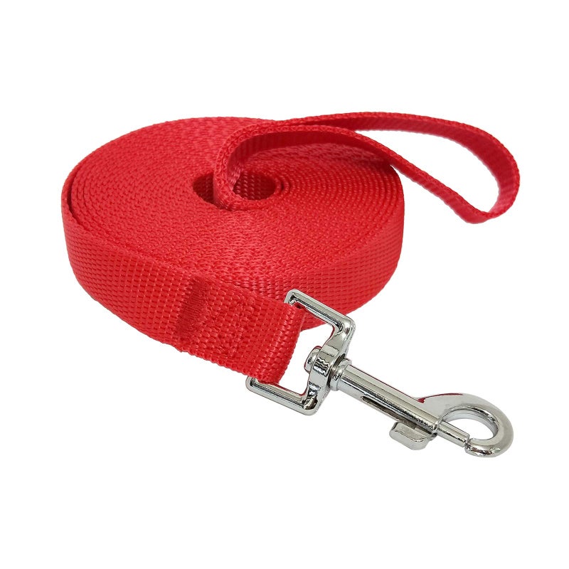 MANDAO Nylon Training Dog Leash for Small Medium Large Dogs, 15ft 20ft 30ft 50ft Long Leash Dog/Puppy Lead for Obedience Recall Training, Camping (15ft, Red) - Image 1